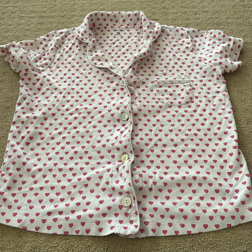 Roller Rabbit heart pajama top XS